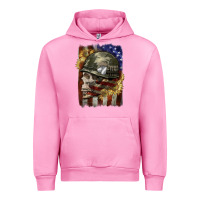 Fuchsia Pink Army skull 4th of july Urban Hoodie - CowGirlArtShop