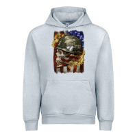 Heather Grey Army skull 4th of july Urban Hoodie - CowGirlArtShop
