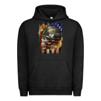 Pigment Black Army skull 4th of july Urban Hoodie - CowGirlArtShop