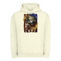 Pigment Pistachio Army skull 4th of july Urban Hoodie - CowGirlArtShop