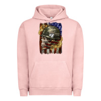 Pigment Salmon Army skull 4th of july Urban Hoodie - CowGirlArtShop