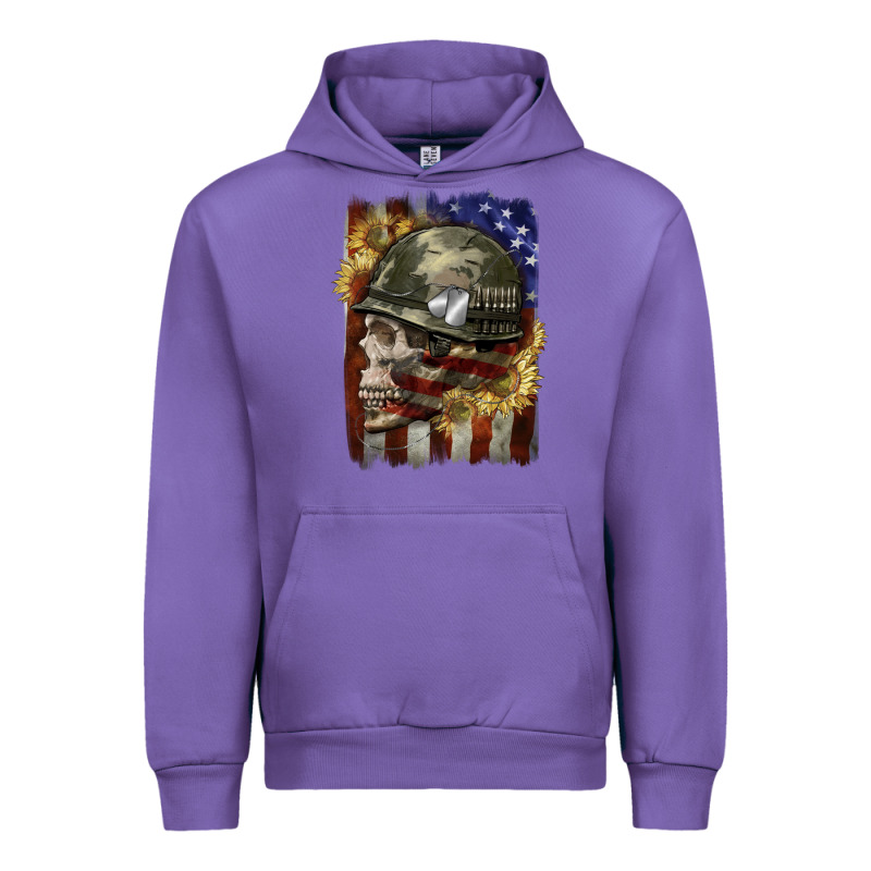 Army Skull 4th Of July Urban Hoodie by CowGirlArtShop | Teevron