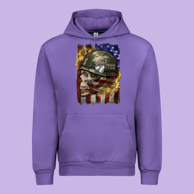 Army Skull 4th Of July Urban Hoodie Designed By Cowgirlartshop