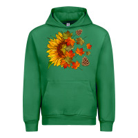 Emerald sunflower and autumn leaves Urban Hoodie - HRA Design Shop