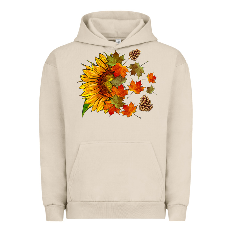Sunflower And Autumn Leaves Urban Hoodie by HRA Design Shop | Teevron