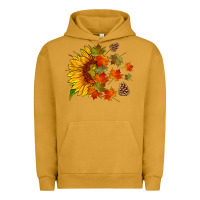 Pigment Peanut Butter sunflower and autumn leaves Urban Hoodie - HRA Design Shop