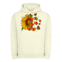 Pigment Pistachio sunflower and autumn leaves Urban Hoodie - HRA Design Shop
