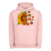 Pigment Salmon sunflower and autumn leaves Urban Hoodie - HRA Design Shop