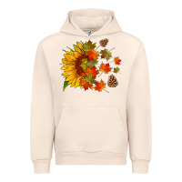 Sandshell sunflower and autumn leaves Urban Hoodie - HRA Design Shop