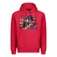 Cardinal Born to be free 4th of july Premium Hoodie - CowGirlArtShop