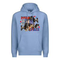 Colony Blue Born to be free 4th of july Premium Hoodie - CowGirlArtShop