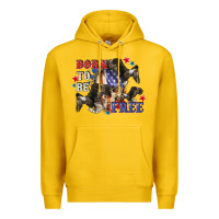 Lemon Born to be free 4th of july Premium Hoodie - CowGirlArtShop