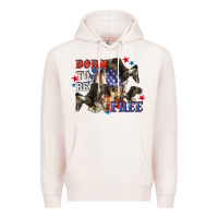 Pale Pink Born to be free 4th of july Premium Hoodie - CowGirlArtShop