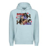 Blue Mist Born to be free 4th of july Premium Hoodie - CowGirlArtShop