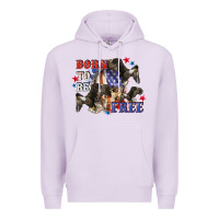 Lilac Born to be free 4th of july Premium Hoodie - CowGirlArtShop