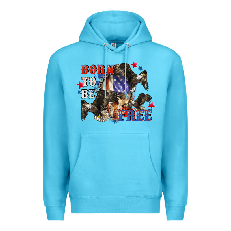 Born To Be Free 4th Of July Premium Hoodie by CowGirlArtShop | Teevron