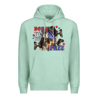 Seafoam Born to be free 4th of july Premium Hoodie - CowGirlArtShop