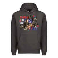 Smoke Born to be free 4th of july Premium Hoodie - CowGirlArtShop