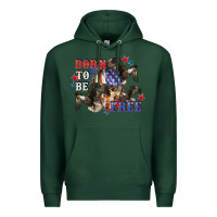 Sports Green Born to be free 4th of july Premium Hoodie - CowGirlArtShop