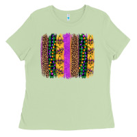 Matcha mardi gras fleur de lis and beads brush stroke Ladies Tee - Artiststas