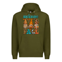 Army Green welcome fall gnome Premium Hoodie - HRA Design Shop