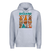 Heather Grey welcome fall gnome Premium Hoodie - HRA Design Shop