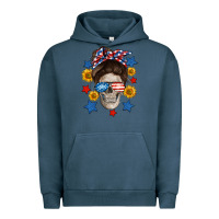 Pigment Midnight Navy American mom skull Urban Hoodie - Neo Western
