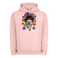 Pigment Salmon American mom skull Urban Hoodie - Neo Western