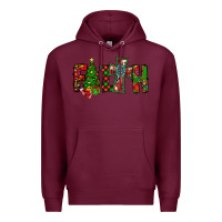 Burgundy christmas faith with cross Premium Hoodie - CowhideDigitalArt
