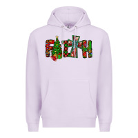 Lilac christmas faith with cross Premium Hoodie - CowhideDigitalArt