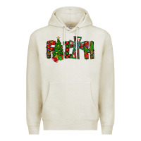 Oatmeal Heather christmas faith with cross Premium Hoodie - CowhideDigitalArt