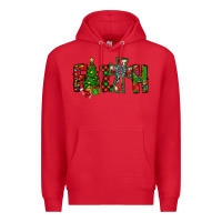 Red christmas faith with cross Premium Hoodie - CowhideDigitalArt