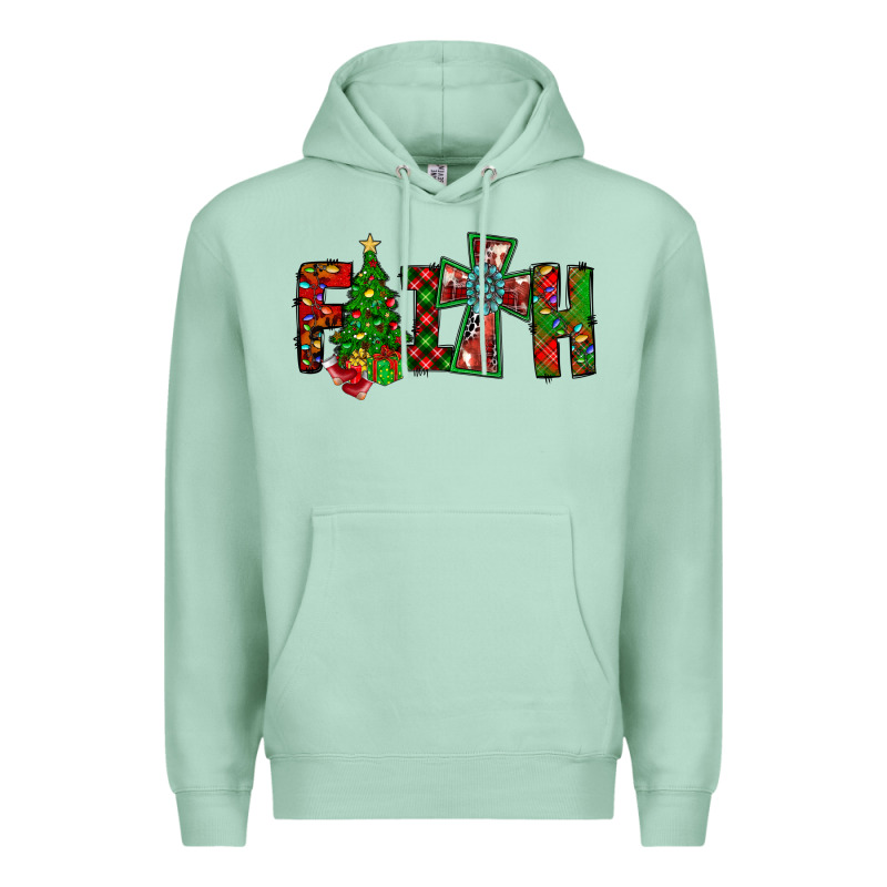 Christmas Faith With Cross Premium Hoodie by CowhideDigitalArt | Teevron