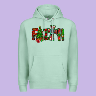 Christmas Faith With Cross Premium Hoodie Designed By Cowhidedigitalart