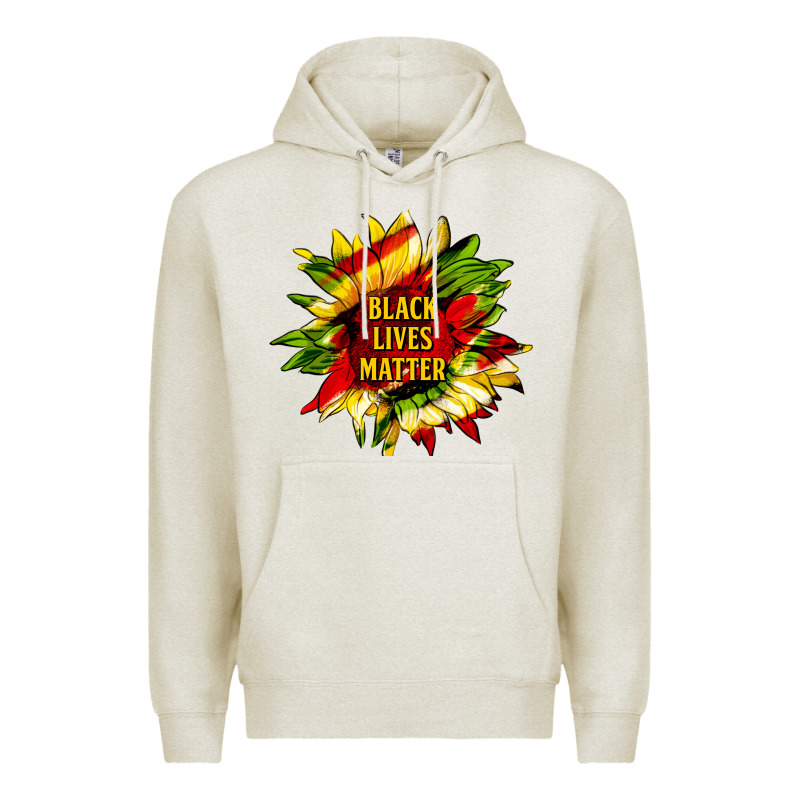 Black Lives Matter Sunflower Premium Hoodie by HRA Design Shop | Teevron