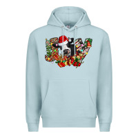 Blue Mist Christmas Joy Cow Premium Hoodie - CowhideDigitalArt