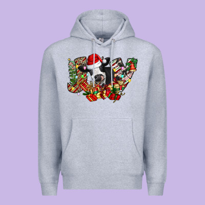 Christmas Joy Cow Premium Hoodie Designed By Cowhidedigitalart