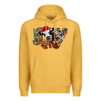 Mustard Christmas Joy Cow Premium Hoodie - CowhideDigitalArt