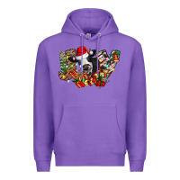 Purple Christmas Joy Cow Premium Hoodie - CowhideDigitalArt