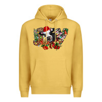 Antique Gold Christmas Joy Cow Premium Hoodie - CowhideDigitalArt