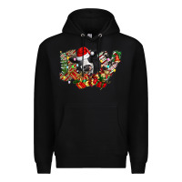 Black Christmas Joy Cow Premium Hoodie - CowhideDigitalArt