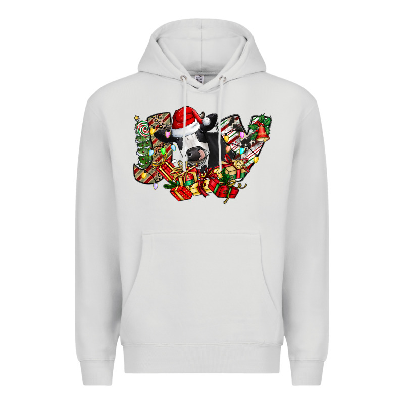Christmas Joy Cow Premium Hoodie by CowhideDigitalArt | Teevron
