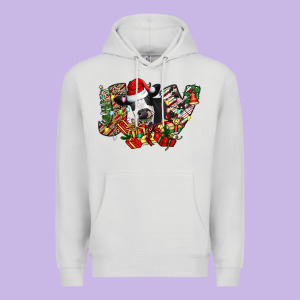 Christmas Joy Cow Premium Hoodie Designed By Cowhidedigitalart