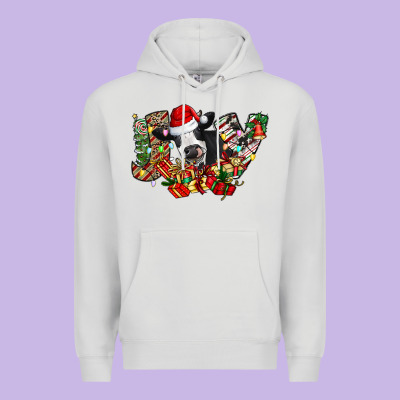Christmas Joy Cow Premium Hoodie Designed By Cowhidedigitalart