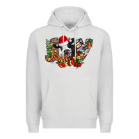 Dove Grey Christmas Joy Cow Premium Hoodie - CowhideDigitalArt