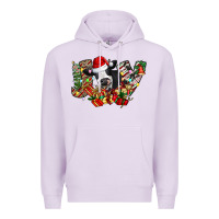 Lilac Christmas Joy Cow Premium Hoodie - CowhideDigitalArt