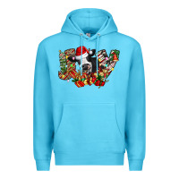 Ocean Blue Christmas Joy Cow Premium Hoodie - CowhideDigitalArt