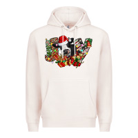 Pale Pink Christmas Joy Cow Premium Hoodie - CowhideDigitalArt