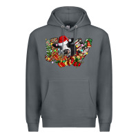 Rock Christmas Joy Cow Premium Hoodie - CowhideDigitalArt