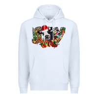 White Christmas Joy Cow Premium Hoodie - CowhideDigitalArt